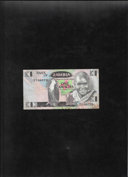 Rar! Zambia 1 kwacha 1980(88) seria786676