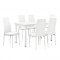 Masa de bucatarie/salon Bonn design modern - masa cu 6 scaune imitatie de piele (alba)