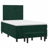 Cumpara ieftin Pat box spring cu saltea, verde inchis, 120x190 cm, catifea