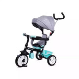 Tricicleta Copii Cu Sezut Reversibil - Turquoise Grey, Sun Baby