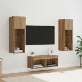vidaXL Dulapuri pentru TV Pe perete 4 pcs Stejar Negru 40 x 30 x 30 cm 3402918