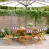 Gossi scaune gradina pliabile 6 buc., textil albastru alb/lemn masiv