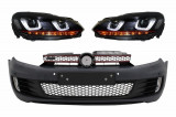 Ansamblu Bara Fata VW Golf VI 6 (2008-2013) cu Faruri LED Golf 7 U Design Semnal Dinamic GTI Look RHD Performance AutoTuning, KITT