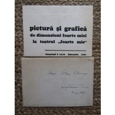 INVITATIE EXPOZITIE CU O ACOARELA ORIGINALA DAN SEGARCEANU + PLIC SEMNATA