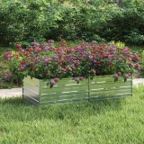 VidaXL Strat &icirc;nălțat de grădină argintiu 160x80x45 cm oțel galvanizat 316884