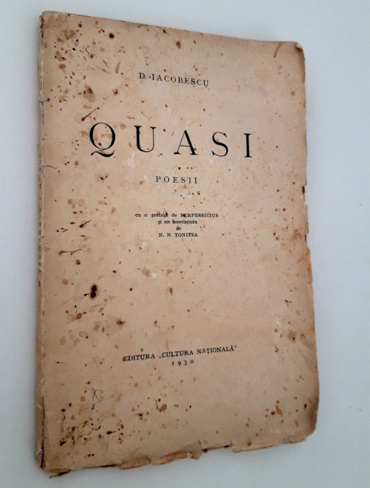 Carte veche 1930 D Iacobescu Quasi Versuri Desen Nicolae Tonitza