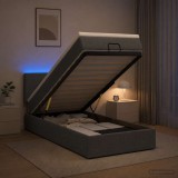 Cumpara ieftin Pat Ottoman cu Saltea si LED Gri inchis 80 x 200 cm Tesatura
