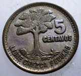 J.453 GUATEMALA 5 CENTAVOS 1957 ARGINT