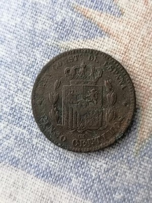 MONEDA-5 CENTIMOS 1879- SPANIA foto