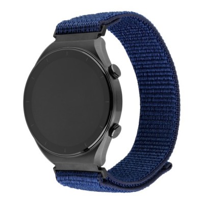 Curea pentru Huawei Watch GT 2 (46mm)/GT 2 Pro/GT 3 Pro (46mm)/Ultimate, Xiaomi Watch S1 - Fixed Nylon Sporty Strap - Dark Blue foto