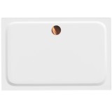 Cada pentru dus din acril Rea Belmond White 80x100 Brush Copper