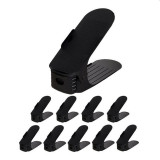 Set 10 organizatoare pentru incaltaminte, inaltime ajustabila, plastic, negru