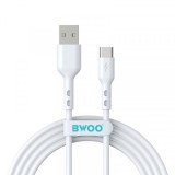 Cablu Date si Incarcare USB-A - USB-C BWOO BO-X172C-2M, 15W, 2m, Alb