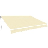 VidaXL Copertină pliabilă cu acționare manuală, 400 cm, crem