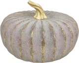Decor dovleac MagicHome Nature din polyresin, auriu-gri, 33,8 cm