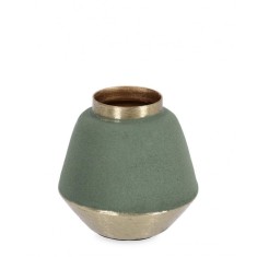 Vaza flori metal auriu verde Saad 8x8 cm