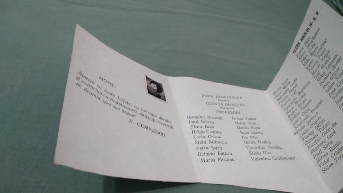 INVITATIE AMINTIRE ABSOLVENTII LICEULUI AVRAM IANCU BRAD ANUL IV REALPROMOTIA 1973-1974