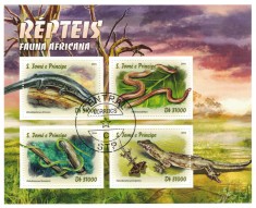 S. TOME E PRINCIPE 2016 - Fauna africana, Reptile / set complet - colita+bloc foto
