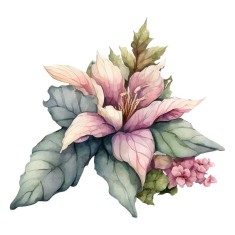 Sticker decorativ, Floare, Dragon, Roz, 60 cm, 1207STK-5