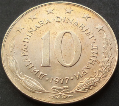 Moneda 10 DINARI - RSF YUGOSLAVIA, anul 1977 * cod 111 A = UNC foto