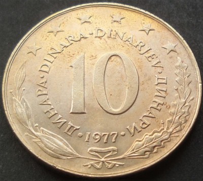 Moneda 10 DINARI - RSF YUGOSLAVIA, anul 1977 * cod 111 A = UNC foto