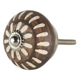 Cumpara ieftin Buton mobilier ceramica maro 4x3 cm / S3 cm