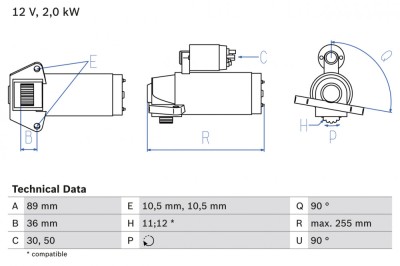 BOSCH 0 986 021 810 starter foto