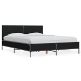 Cumpara ieftin Cadru de pat, negru, 120x200 cm, lemn prelucrat si metal