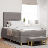 Cumpara ieftin Pat cu arcuri cu saltea Gri taupe 120 x 200 cm țesătură