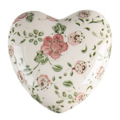 Decoratiune ceramica multicolora Inimioara 11x11x4 cm