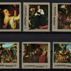 MANAMA 1972 - Picturi, mari maestri europeni/ serie completa MNH