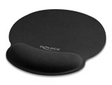 Mouse pad ergonomic cu suport pentru incheietura mainii 252x227mm Negru, Delock 12559