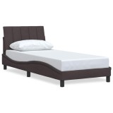 Cumpara ieftin Cadru de pat fara saltea, Hanko, maro inchis, 80x200 cm, textil