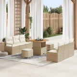 Cumpara ieftin Set de canapele pentru grădină cu pernă 9 pcs Bej Rattan poli