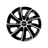 Set 4 Capace Roti potrivite jantelor de 14 inch, pentru Volvo, model Stig Extra Black &amp; White