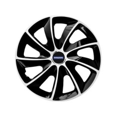 Set 4 Capace Roti potrivite jantelor de 14 inch, pentru Volvo, model Stig Extra Black &amp; White