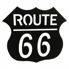 Decoratiune perete Route 66, dimensiune 68x60 cm, negru