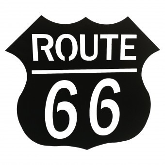 Decoratiune perete Route 66, dimensiune 68x60 cm, negru foto