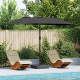 Cumpara ieftin Parasol de Grădină Negru 385 x 209 x 244 cm țesătură