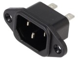Conector: alimentare AC; soclu; tată; 10A; 250VAC; C14 (E)