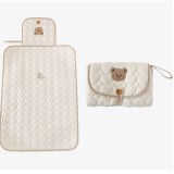 Patura Multifunctionala pentru Schimbat Pampers, Flippy, Rezistenta la Apa, Model Ursulet, 50x70 cm, Bej