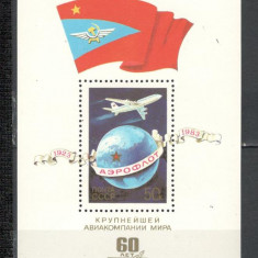 U.R.S.S.1983 60 ani Compania aeriana AEROFLOT-Bl. MU.762