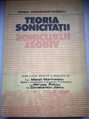 Teoria sonicitatii - Gogu Constantinescu foto