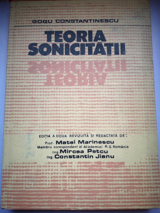 Teoria sonicitatii - Gogu Constantinescu