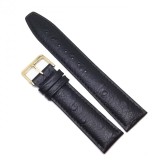 Cumpara ieftin Curea Ceas Piele Naturala Neagra Strut 20mm Time Veranda Catarama Aurie
