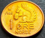 Moneda 1 ORE - NORVEGIA, anul 1966 * cod 143 B, Europa