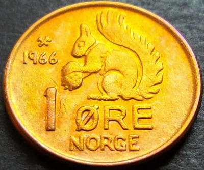 Moneda 1 ORE - NORVEGIA, anul 1966 * cod 143 B foto