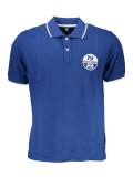 Cumpara ieftin Tricou polo barbati, cu imprimeu cu logo, Regular fit, Albastru inchis, S