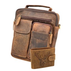 Set Cadou pentru Barbati: Portofel + Borseta | Heritage Leather Set, Piele Naturala