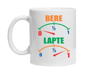 Cana alba personalizata &amp;quot;bere/lapte&amp;quot;, INOVATIX&amp;reg;. 330ml foto